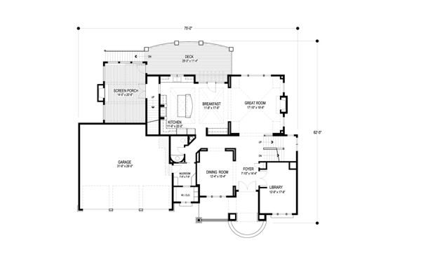 Main Level Floor Plan image of Big Stone Ridge House Plan